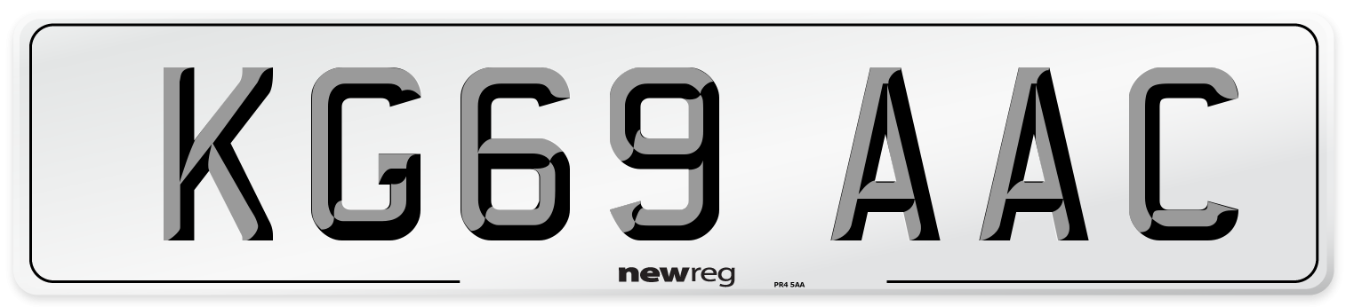 KG69 AAC Number Plate from New Reg